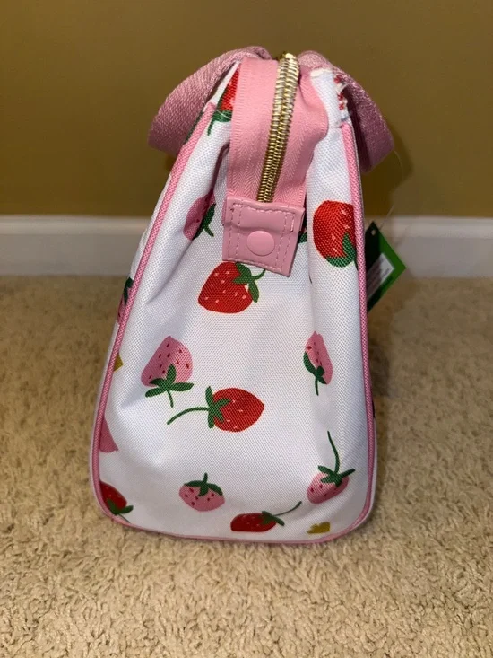 kate spade Strawberry Print Lunch Bag in Pink, Red & Green - Picture 7 of 13